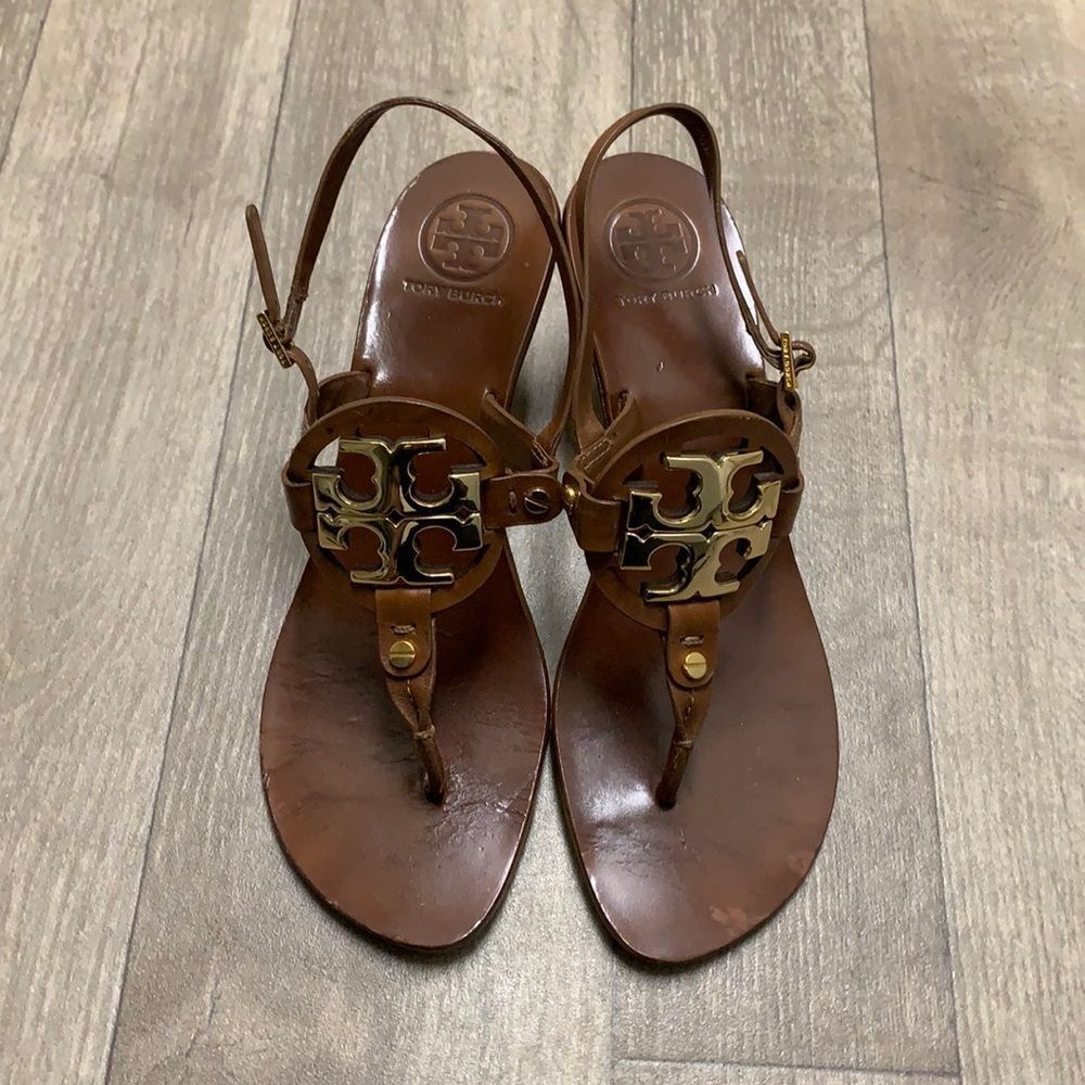 Womens Tory Burch Heeled Miller Leather Sandaals